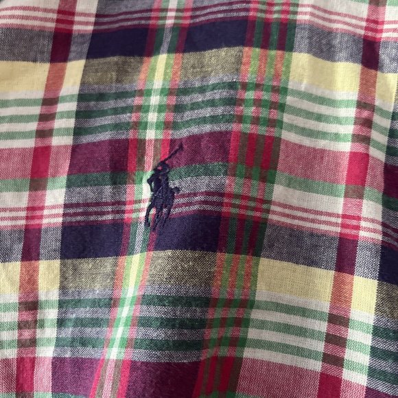 Ralph Lauren Shirt Men Large Red Plaid Blake Button Up Gingham %100 Cotton - Picture 3 of 5